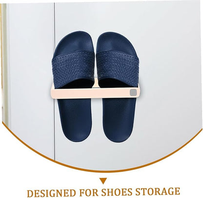 OSALADI Wall Mounted Shoe Rack Slipper Holder 4pcs Punch-free Slippers Hanging Organizer for Entryway and Bathroom, Space-saving Multi-color Shoe Shelf Set