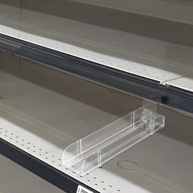 Zerodeko Convenience Store Beverage Pusher Tray Rack Retail Can Organizer for Refrigerator Self Pushing Soda Can Dispenser Dual Sided Design 4CM High Long