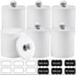 SheeChung 6 Pack White Acrylic Apothecary Jars - Shatterproof Qtip Holder Dispenser Set - Opaque Bathroom Vanity Organizer for Cotton Swabs,Balls,Pads - Modern Minimalist Decor(3*10oz,3*12oz)
