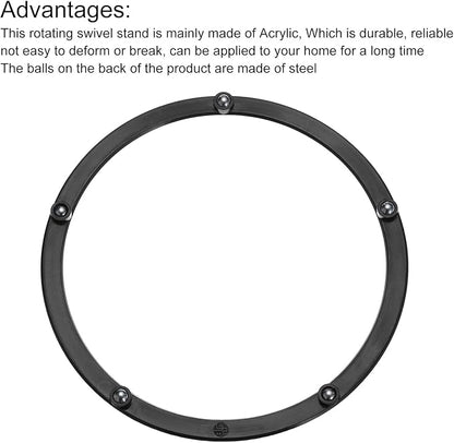 MECCANIXITY 6inch Rotating Swivel Stand with Steel Ball Bearings Annular Lazy Susan Base Turntable for Kitchen Corner Cabinets, 150 x 131mm Black Pack of 6