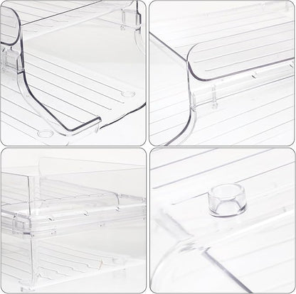 SHOWERORO Stackable Automatic Rolling Can Organizer for Fridge Beverage Dispenser and Storage for Soda Beer and Canned Drinks Keep Your Refrigerator Neat and Tidy