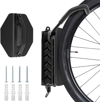 Bicycle Wall Mount, Bike Rack Garage 30 kg Load Capacity Swivel Bike Stand Anti Rust Coating for Garage Basement Balcony Corridor