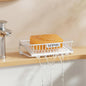 Self Draining Soap Dish, Carbon Steel Bar Soap Holder for Shower, Waterfall Design Soap Saver for Bathroom, Kicthen Sink and Countertop