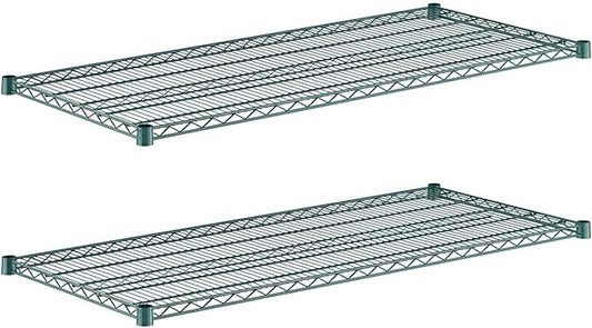 (2-Pack) 24" x 54", Green Epoxy Additional Heavy Duty Wire Shelving, Wire Shelf for Shelving Units, NSF Replacement Shelves for Rack
