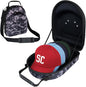 Camo Hat Case for Baseball Caps, Sleek Hard Shell Travel Cap Carrier for 6-7 Hats, Breathable Storage Box with Airflow Eyelets for Closet & Home, Water-Resistant 1680D Oxford Cap Organizer