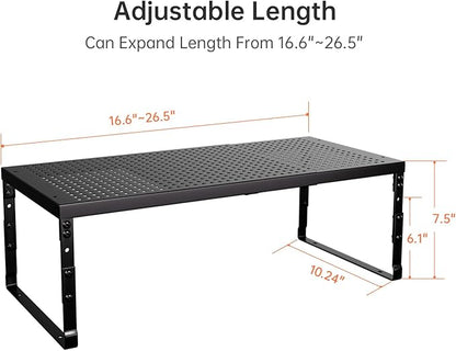 Cabinet Shelf,Expandable Adjustable Stackable Kitchen Organizer,for cabinets, Kitchens, countertops, bathrooms Shelf Organizer(2Packs/Black,Large)