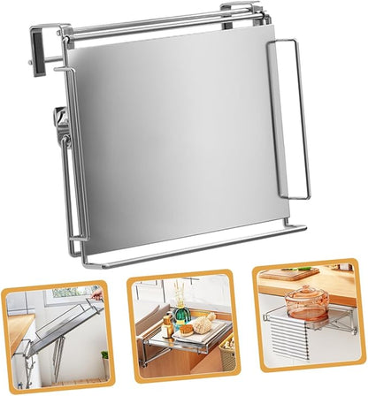 STOBAZA Stainless Steel Kitchen Shelves Storage Cabinet Door Organizer Pantry Spice Rack