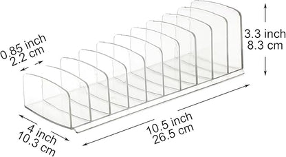 Youngever Large Plastic Makeup Palette Organizer, Clear Eyeshadow Holder, 10 Compartment Cosmetic Palette Organizer, Makeup Palette Holder