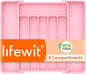 Lifewit Silverware Drawer Organizer, Expandable Utensil Tray for Kitchen, BPA Free Flatware and Cutlery Holder, Adjustable Plastic Storage for Spoons Forks Knives, 10.9"-17.5" x 13.7", Pink