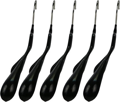 Mawa by Reston Lloyd BodyForm Series Non-Slip Space Savings Clothes Hanger with Pants Bar, 16-1/2", Style 42/LS, Set of 2, Black