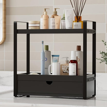 Boulphia 2-Tier Bathroom Organizer (Black - New)