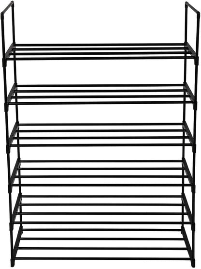 6 Tiers Shoe Rack Natural Bamboo Shoes Shelf Storage for Hallway Entryway Closet Wooden Stackable Shoe Organizer (Style C)