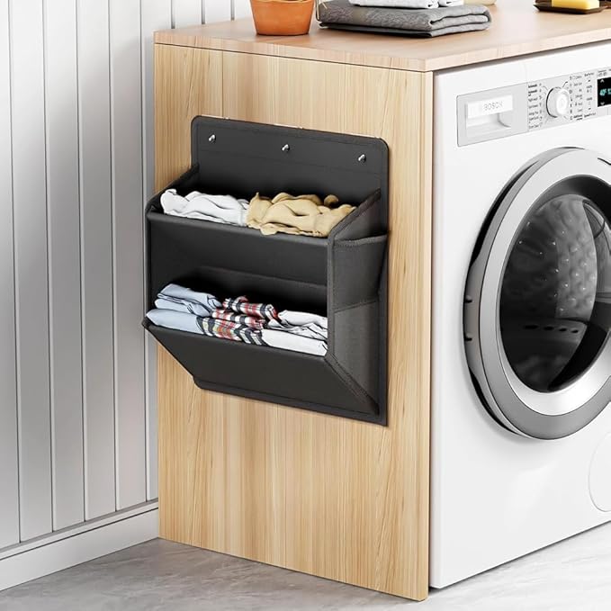 2 Pack RV Shoe Storage with Sticky Adhesive Tape, Over The Door Shoe Rack,Wall Hanging Shoe Organizer with Pockets Black
