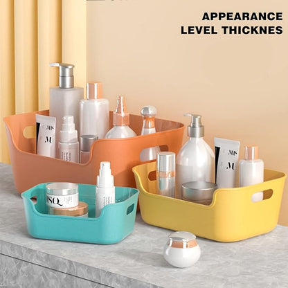 OWill 12-Pack Mixed Plastic Storage Bins and Baskets for Efficient Home Classroom Organization - Small Containers in Multiple Colors for Kitchen, Cupboard Box, Bathroom Organizer on Shelves and Tubs