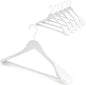TOPIA HANGER White Wooden Coat Hanger 6 Pack, Wood Suit Hangers,Glossy Finish with Extra-Wide Shoulder, Thicker White Hooks & Anti-Slip Bar,Suitable for Coat, Suit,Dress,Jacket,Heavy Cloth - CT02W