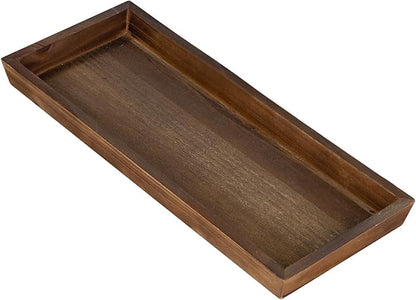 MAONAME Bathroom Vanity Tray, Rustic Long Narrow Tray, Rectangle Farmhouse Wood Trays, Countertop Organizer Trays for Candle, Perfume, 12.2" x 5"