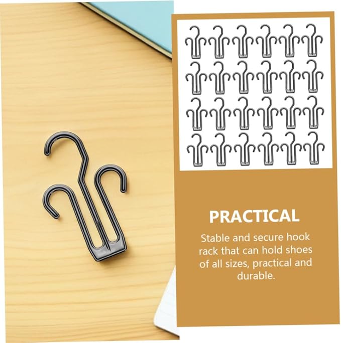 GLEAVI 24pcs Plastic Shoe Hanging Hooks Drying Organizer Rack for Slippers Sandals Thickened Design with Strong Load Capacity Fit for Men and Women Shoes