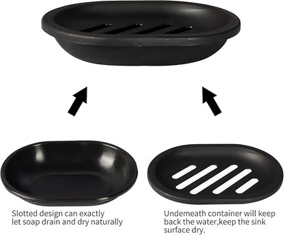 Topsky Soap Dish for Shower, 2pcs Soap Dishes Soap Savers for Bar Soap, Soap Bar Holder Shower with Drip Tray, Plastic Soap Holders with Drain for Kitchen Sink, Easy to Clean, Keeps The Soap Dry