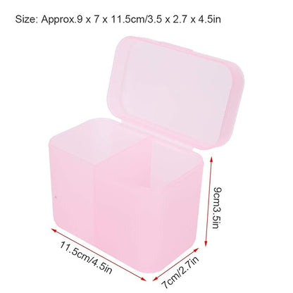Dioche 2 Grids Nail Storage Box Nail Polish Remover Pad Storage Container Cosmetic Storage Box Organizer Holder Cotton Film Box for Nail Tools, Cosmetics And Crafts Storage Boxes()