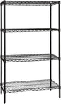 Quantum Storage Systems WR74-1860BK Starter Kit Wire Shelves Black Epoxy 4 Shelves 74" H x 60" W x 18" D