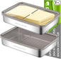Cheese Container for Refrigerator, 2 Pack 304 Stainless Steel Airtight Deli Meat Storage Containers with Lids for Fridge, Dishwasher Safe Food Storage Containers Fridge Organizers and Storage(42 OZ)
