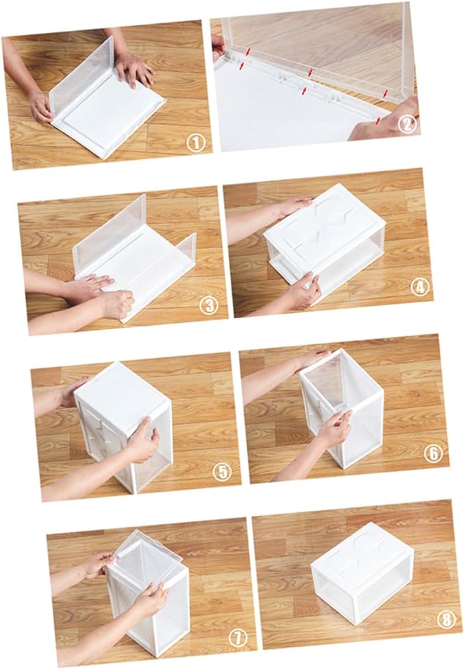 BESPORTBLE Plastic Basketball Shoe Storage Box 36x26x20cm with Lid Black Shoes Organizer for Home Closet for Basketball Sneakers