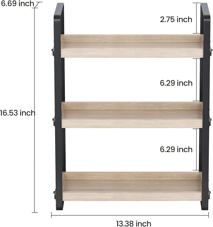 HNRLOY Bathroom Counter Organizer,Bathroom Countertop Organizer,Counter Shelf,Countertop Storage,Organization and Storage,Makeup Shelf,Sink Caddy(Burlywood 3 Tier)