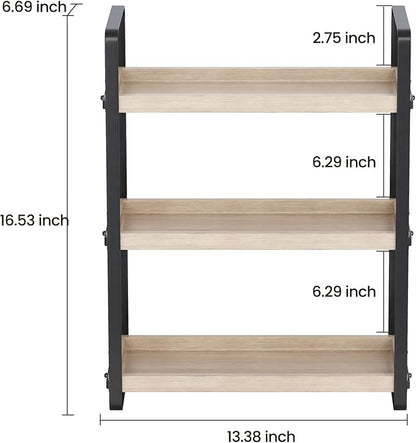 HNRLOY Bathroom Counter Organizer,Bathroom Countertop Organizer,Counter Shelf,Countertop Storage,Organization and Storage,Makeup Shelf,Sink Caddy(Burlywood 3 Tier)