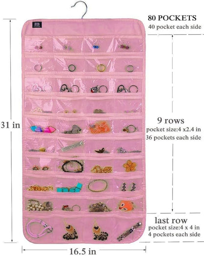 BB Brotrade Hanging Jewelry Organizer,Accessories Organizer,80 Pocket Organizer for Holding Jewelries