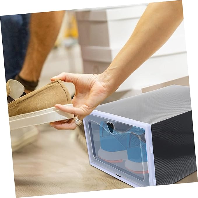 Hemobllo 6pcs Sneaker Storage Boxes Lid Stackable Shoe Organizers for Easy Access Dustproof and Resistant Containers for Closet and Entryway
