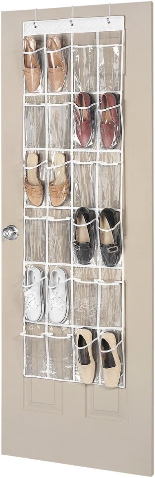 Whitmor 24 Pocket OTD Shoe Organizer Clear