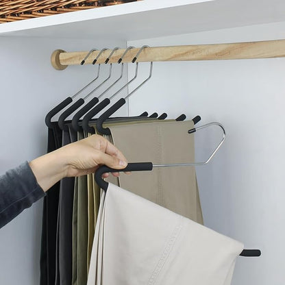 Open Ended Pants Coat Hangers, 20 Pack Non-Slip Foam Padded Pants Hangers, Space Saving Heavy Duty for Jeans, Trousers, Slacks