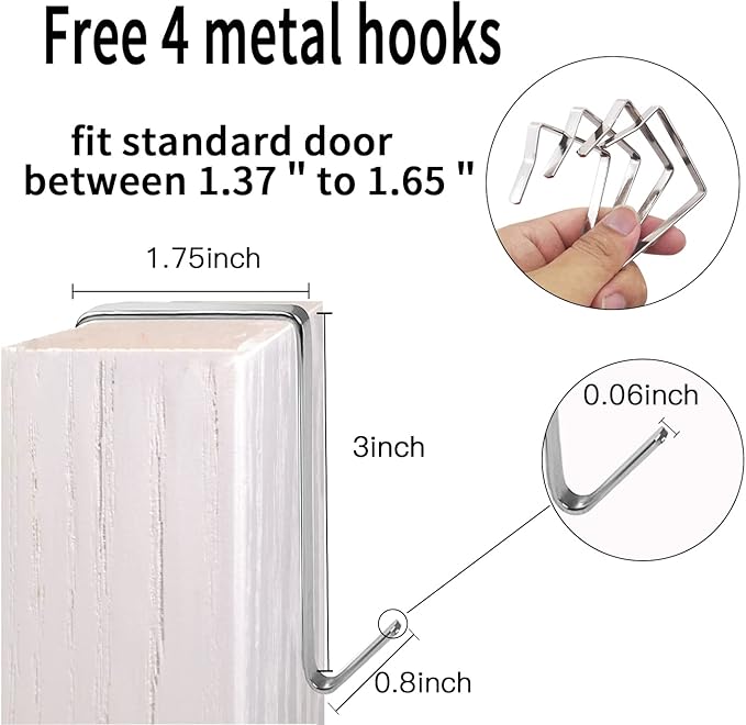 Clear Crystal 2 Pack 35 Pockets Large Hanging Shoe Organizer Over The Door Shoe Rack for Closet Door Storage Shoe Holder Hanger, 8Hooks, white