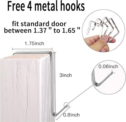 Clear Crystal 2 Pack 35 Pockets Large Hanging Shoe Organizer Over The Door Shoe Rack for Closet Door Storage Shoe Holder Hanger, 8Hooks, white