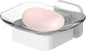 Shower Soap Holder, Wall Mounted Soap Dish, Soap Saver, Soap Tray, Bar Soap Holder for Shower Bathroom & Kitchen Accessories (White, 4.493 x 4.33 in)