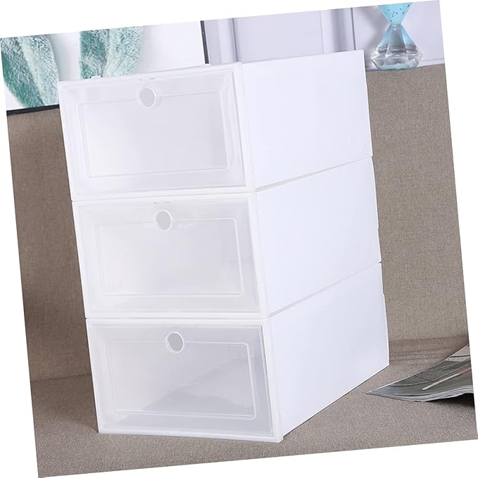 Alipis 6pcs Transparent Stackable Shoes Organizer Space-saving Breathable Design Material for Closet Home Storage