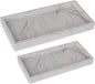 Bathroom Tray, Small Vanity Tray Silicone Soap Dish Sponge Holder Kitchen Sink Organizer Bathroom Accessories for Countertop, Toilet, Shower, 2 Pack, Marble Grey