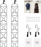 LINFIDITE 10 Pack Baseball Hat Rack Hanger Holder Organizer Multi Hook Wall Mounted Over Door Cap Display Storage Rack Holder Closet Hanging Storage Rack w Hanging Hook Mermaid Tail Black