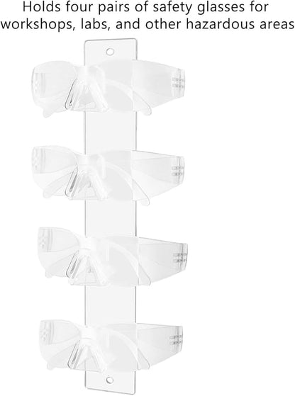 Marketing Holders 12 Pack Glasses Holder Holds 4 Pair Clear Acrylic Wall Mount with Hanging Hardware Retail Stores Eyeglasses Storage Sunglasses Organizer Bifocal Display Space Saver