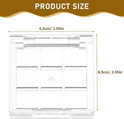 Veemoon Empty Makeup Lipstick Palette, 2pcs 9-Grid Plastic Eyeshadow Case Portable Diy Blush Pan Depotting Makeup Containers Lipstick Dispensing Organizer Storage Boxes for Make up Sample Travel