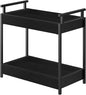 Bathroom Organizer Countertop, 2 Tier Wooden Vanity Counter Organizer, Decorative Tiered Bathroom Shelf for Storage, Coffee Bar Makeup Perfume Caddy, Black