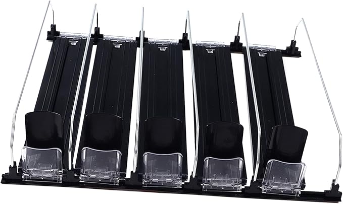 Self Pushing Drink Organizer, Beverage Bottle Can Dispenser, Drink Organizer for Home Kitchen Refrigerator (Black)