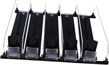 Self Pushing Drink Organizer, Beverage Bottle Can Dispenser, Drink Organizer for Home Kitchen Refrigerator (Black)