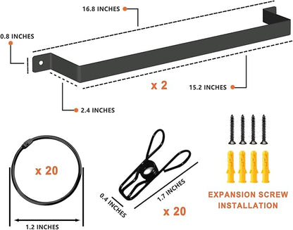 Hat Rack for Wall Baseball Cap Set of 2, Metal Hat Hanger with Steel Clips, Wall Mount Cowboy Hat Storage Display Sock Scarf Organizer for Door Closet Entryway Bedroom