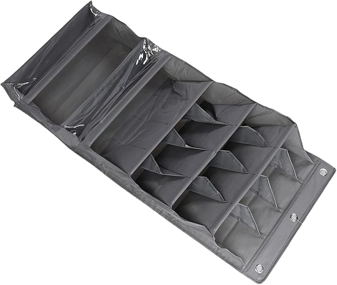 Over The Door Shoe Bag Breathable Space Saving Hanging Storage Holder with Pockets Multi Purpose Organizer for Closet Bathroom Dorm 600D Oxford Fabric 16.5x5.9x39.8in (Grey)