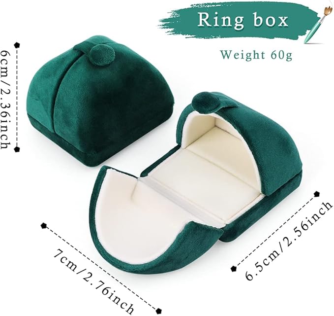 Velvet Jewelry Box Ring Box Rings Organizers Jewelry Case for Birthday Engagement Wedding Anniversary (Ring Boxes)