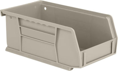Hudson Exchange 7-1/2" x 4" x 3" (24 Pack) Plastic Stackable Storage Bin and Hanging Container, Stone