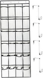 Over the Door Shoe Organizer, 24 Pocket Breathable Mesh Hanging Shoe Organizer, Up to 40 Pounds Non Slip Holder, Sturdy over the Door Storage Fits for Size 13 Shoes 59x21
