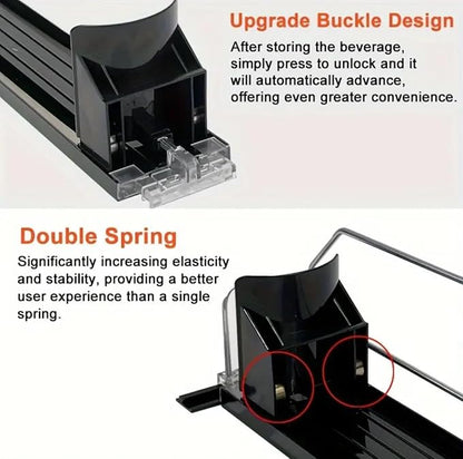 Soda Can Dispenser for Refrigerator, Plastic Automatic Drink Dispenser That Accommodates Up to 25 Cans, Designed with 5 Rows.