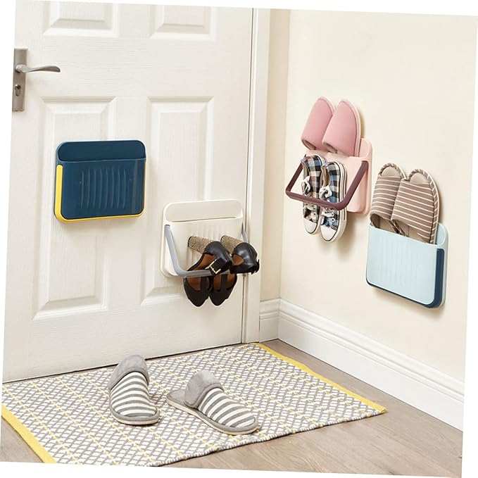 Healifty Shoe Rack for Entryway Wall Hanging Shoe Organizer Space-Saving Storage Loafers Shelf Dorm Stand Random Color